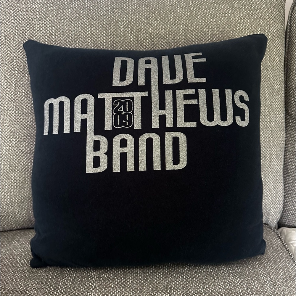 Dave Matthew’s concert T- Shirt Handmade Throw Pillow.